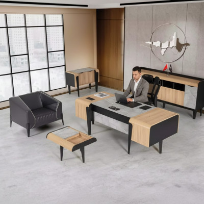 Meubles en bois Mobilier de la salle d'étude Ensembles complet Bureau Armoires Meubles