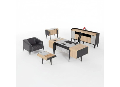 Meubles en bois Mobilier de la salle d'étude Ensembles complet Bureau Armoires Meubles