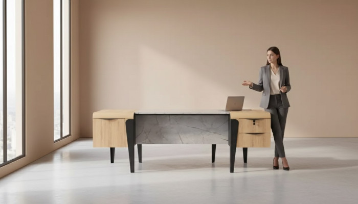Salle d'étude moderne Bureau de direction Mobilier de salle d'étude Bureau de luxe de bureau