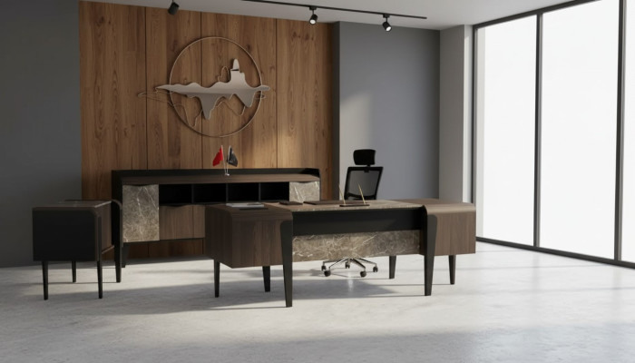 Bureau Mobilier Bureau Table Imitation Marbre Tables Mobilier de Bureau
