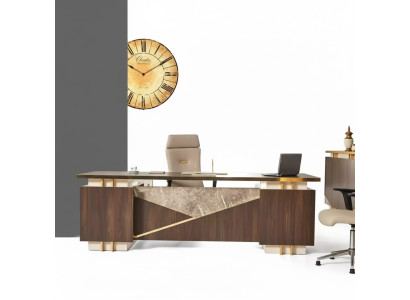 Bureau d'angle de luxe en acier inoxydable Mobilier de bureau Bureau de bureau neuf