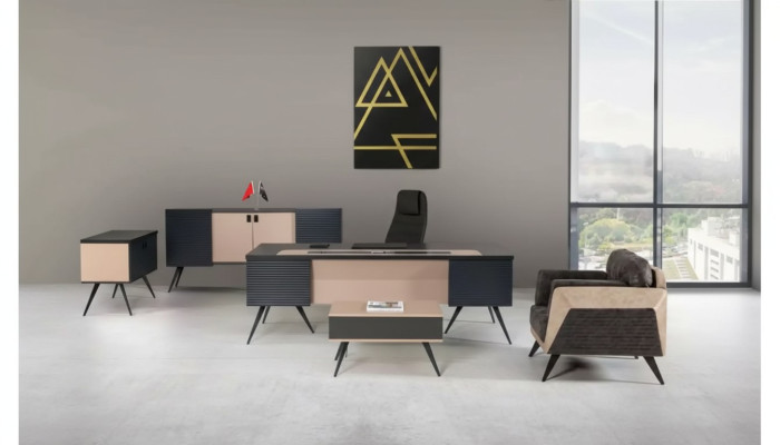 Ensemble de salle d'étude moderne Mobilier de bureau de luxe Armoire de classement Bureau