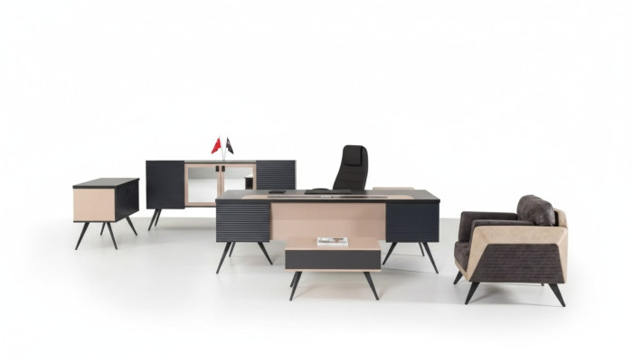 Ensemble de salle d'étude moderne Mobilier de bureau de luxe Armoire de classement Bureau