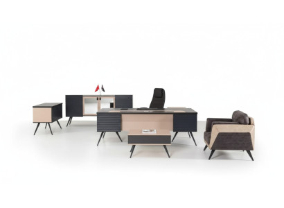 Ensemble de salle d'étude moderne Mobilier de bureau de luxe Armoire de classement Bureau