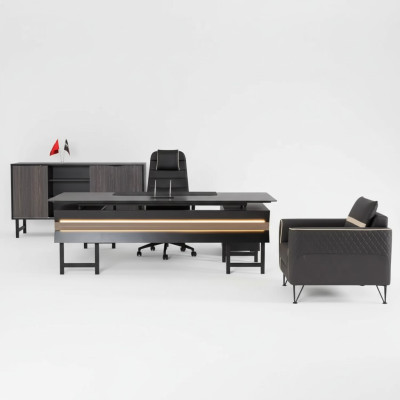 Bureau d'angle en bois Moderne Salle d'étude Designer Bureau Mobilier de bureau neuf