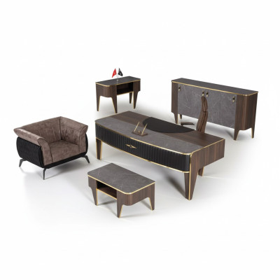 Luxe Ensemble de bureau 4 pièces Ensemble Table Armoire Table Basse 4 pièces