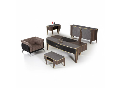 Luxe Ensemble de bureau 4 pièces Ensemble Table Armoire Table Basse 4 pièces