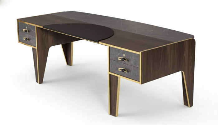 Bureau avec tiroirs Mobilier de chambre d'étude Table de luxe de bureau 220x95