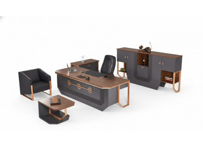 Ensemble de meubles de bureau de luxe, mobilier de salle d'étude, bureau, armoires, table basse