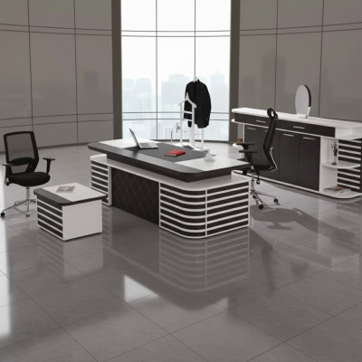 Mobilier de bureau blanc Mobilier de salle d'étude Ensemble complet de meubles de bureau Mobilier moderne