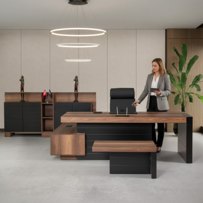 Coin bureau 240cm Mobilier de bureau Bureau Mobilier de bureau Bureau de designer