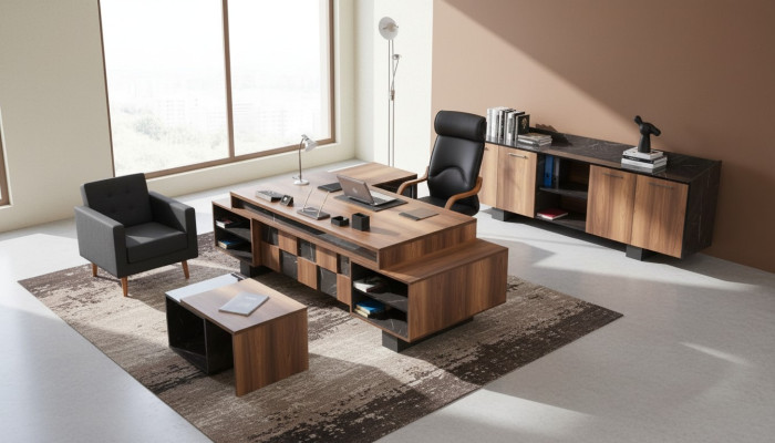 Set de meubles de bureau complet Bureau d'étude Bureau d'angle Armoire de bureau neufs