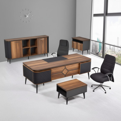 Bureau pour cabinet d'avocats complet e aménagement d'armoire de table 3 pièces