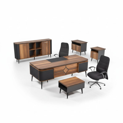 Bureau pour cabinet d'avocats complet e aménagement d'armoire de table 3 pièces