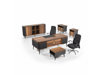 Bureau pour cabinet d'avocats complet e aménagement d'armoire de table 3 pièces