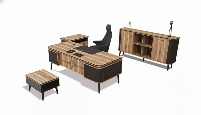 Bureau en bois Mobilier de bureau Table de bureau 220x90 Designer Furniture