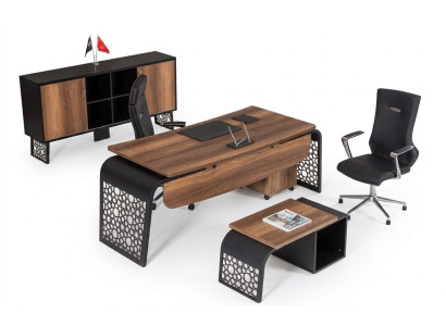 Bureau d'angle Holt moderne Armoire de bureau Cabinet de classement Table basse