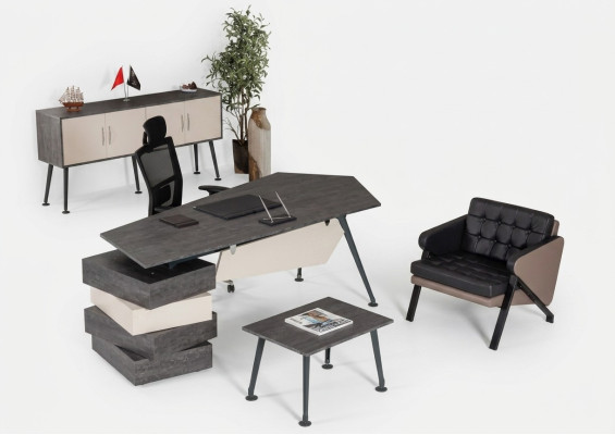 Ensemble de bureau complet pour étude, 3 pièces de mobilier de bureau neuf