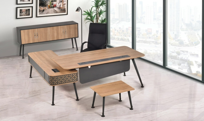Meubles de bureau de luxe Ensemble complet d'équipements Mobilier de designer pour la salle d'étude