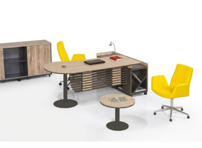 Bureau d'angle Table de bureau Tables de bureau Bureaux Mobilier Bureau de direction 2 pièces