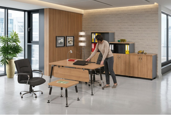Ensemble de meubles de bureau de designer Salle d'étude Ensemble Bureau Table basse Armoire 3 pièces