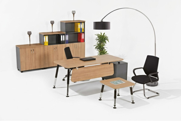 Meubles en bois Salle d'étude Bureau Armoire de classement Table basse Ensemble Table 3 pièces