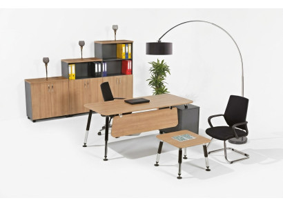 Meubles en bois Salle d'étude Bureau Armoire de classement Table basse Ensemble Table 3 pièces