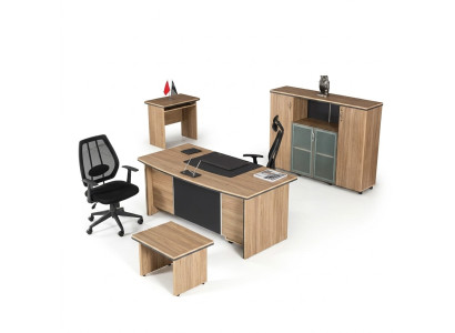 Mobilier de bureau de luxe Bureau Étagères Table d'appoint Classeur 4 pièces