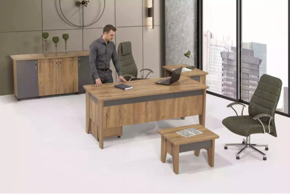 Mobilier en bois Ensemble de salle d'étude Mobilier de bureau Bureau Armoire de bureau 4 pièces
