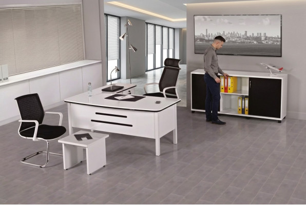 Ensemble de bureau de luxe Ensemble de meubles de salle d'étude Bureaux d'angle Mobilier de bureau en bois