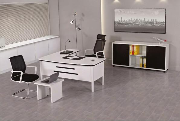 Ensemble de bureau de luxe Ensemble de meubles de salle d'étude Bureaux d'angle Mobilier de bureau en bois