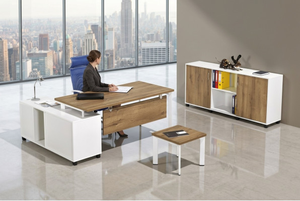 Meubles de bureau de luxe blanc pour salle d'étude Ensemble de mobilier pour bureau nouveau 3 pièces