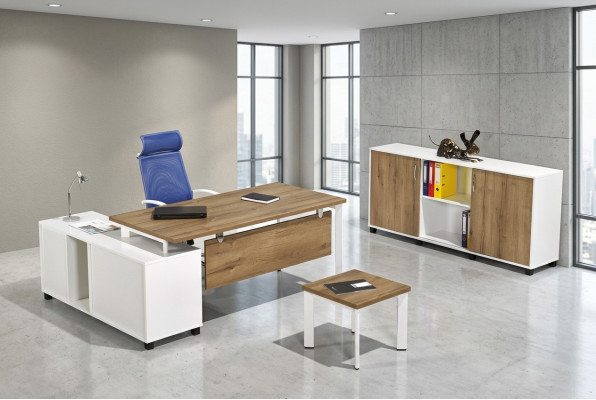 Meubles de bureau de luxe blanc pour salle d'étude Ensemble de mobilier pour bureau nouveau 3 pièces