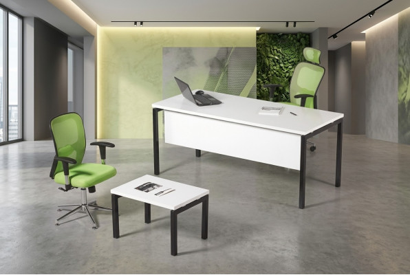 Ensemble de bureau blanc 2 pièces Mobilier de bureau de salle d'étude complet Ensemble de meubles neufs