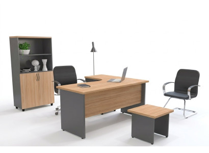 Ensemble de mobilier de bureau, équipement de poste de travail, bureau d'angle, classeur