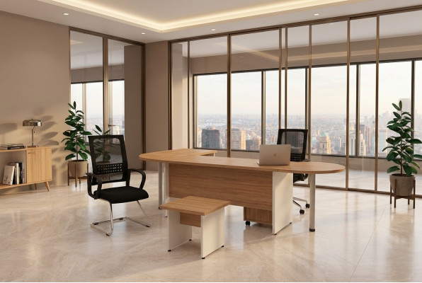 Ensemble de design 2 pièces Bureau d'étude moderne Coin de bureau complet