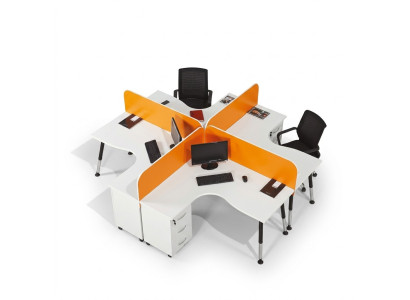 Bureau de poste de travail d'équipe 4 personnes Table de comptoir Bureaux d'équipe