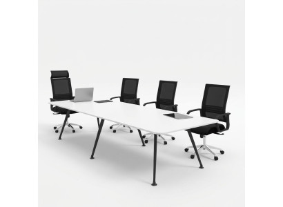 Table de réunion blanche Table de conférence Salle d'étude Style de mobilier