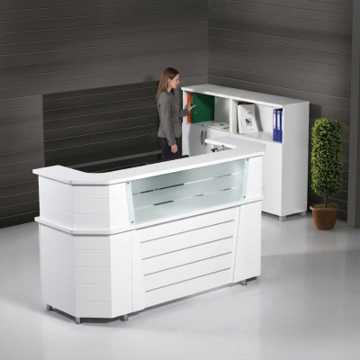 Mobilier de bureau Réception Espace d'accueil Blanc Mobilier de salle d'étude Bureau