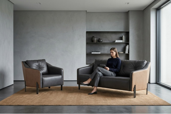 Ensemble de canapé trois places Fauteuil Meuble en tissu Salle d'étude Groupe de sièges Canapé