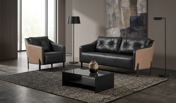 Ensemble de canapé trois places Fauteuil Meuble en tissu Salle d'étude Groupe de sièges Canapé