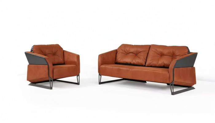 Ensemble de canapé moderne Mobilier de salle d'étude Fauteuil de bureau trois places Textile 3+1