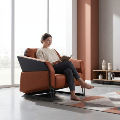 Fauteuil de bureau Mobilier de luxe Salle d'étude Mobilier de bureau Siège orange NEUF