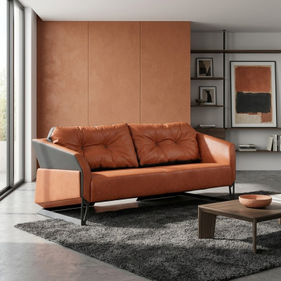 Canapé orange design Canapé 3 places neuf pour salle d'étude mobilier de bureau