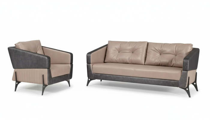Ensemble de canapé de luxe canapé beige fauteuil de salle d'étude trois places 3+1 places