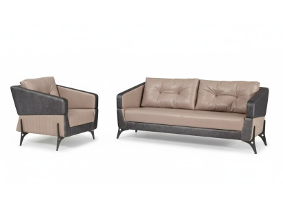 Ensemble de canapé de luxe canapé beige fauteuil de salle d'étude trois places 3+1 places