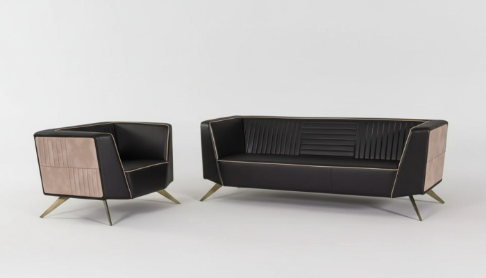 Mobilier de bureau Ensemble de canapé 3+1 Fauteuil Trois places Fauteuil de bureau Mobilier de salle d'étude Ameublement