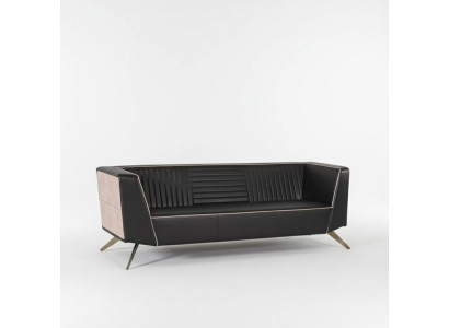 Designer Canapé rembourré noir Meubles en tissu Mobilier de salle d'étude Canapé de bureau