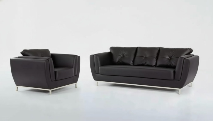 Ensemble de canapé de luxe 3+1 avec fauteuil trois places, fauteuil simple en suite moderne.
