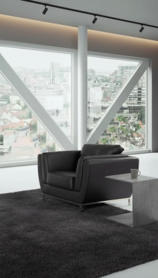 Fauteuil noir Salle d'étude Mobilier de bureau Luxe Tissu d'ameublement neuf